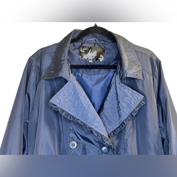 Juli Women’s Trench Coat Size XXL Navy Blue Lightweight Coat - Picture 5 of 10